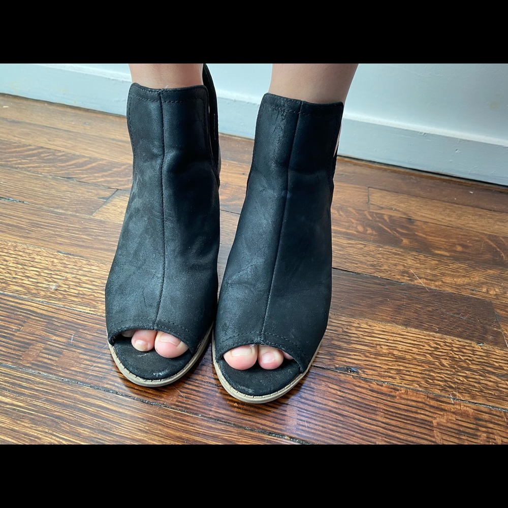 Black Peep Toe Bootie